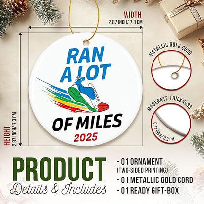 ZAGKOO Christmas Running Gifts for Women, Men - Running Ornament for Christmas Tree, Cross Country Gifts for Runners Women, Track Runner Female - Marathon Gift Ideas - Ceramic Ornament 2025 Decoration