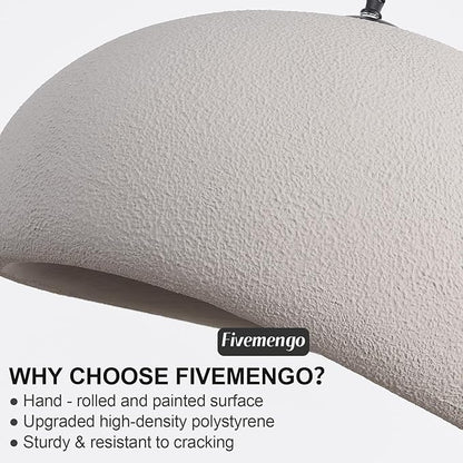 15.7in Wabi Sabi Pendant Lights Kitchen Island Lighting Fixture Ceiling Mount Grey Modern Japanese Lamp Japandi Chandelier for Dining Living Room Hallway Bedroom Restaurant Hanging Lamp