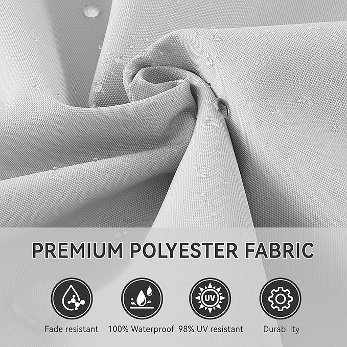 10' X 10' Cantilever Patio Umbrella Outdoor with Base Included Heavy Duty Double Top Windproof Square Offset Umbrellas with 360-degree Rotation for Pool Deck Backyard, Foggy Grey