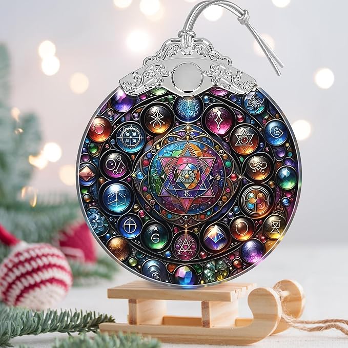 Alchemy Stained Glass Ornament - Christmas Ornament - Christmas Decorations for Tree - Holiday Present Ideas - Gift Exchange