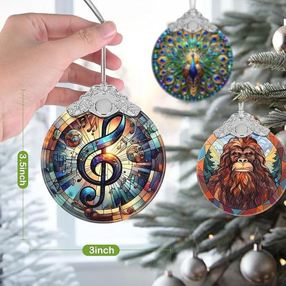 Christmas Ornament, 2025 Ornaments for Christmas Tree, Stained Glass Hanging Ornament, Holiday Ornaments, Unique Gift Idea - Musical Note