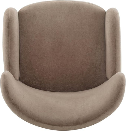 Christopher Knight Home Dolly Mid-Century Modern Velvet Upholstered Wingback Club Chair, Living Room Lounge Chair for Relaxation, Reading Armchair, Solid Wood Living Room Accent Chair, Camel+Brown