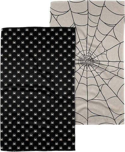 GEOMETRY Halloween Kitchen Towels Quick Dry Microfiber Premium Fright Night 2 Pack 18x30