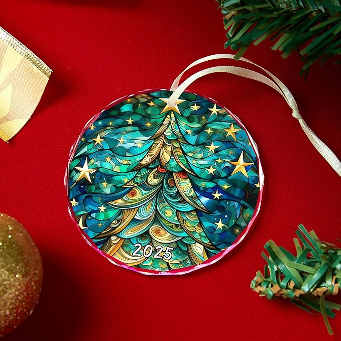 Christmas Tree Ornament 2025,Glass Holiday Decoration,Christmas Ornaments 2025