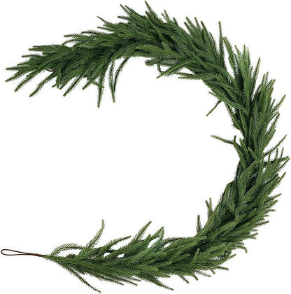 9FT Halloween Garland with Artificial Norfolk Pine - Halloween Decorations, Fall Decor, Greenery for Indoor, Mantle, Wall, Table, Outdoor Christmas Decor, Christmas Decorations
