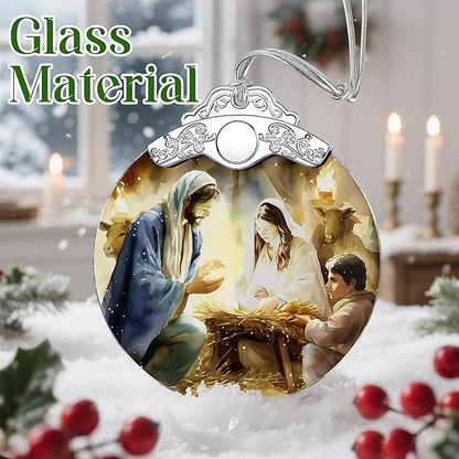 Nativity Scene Ornament, Christmas Tree Ornament, Religious Christmas Ornament, Holy Family, Baby Jesus, Christian Home Decor, Religious Gifts, Christian Gifts, Gift Exchange, Gift Idea