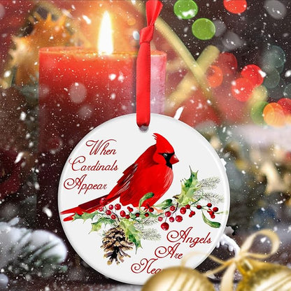 Red Cardinal Christmas Ornaments - Memorial Gifts for Loved One, Sympathy Gifts