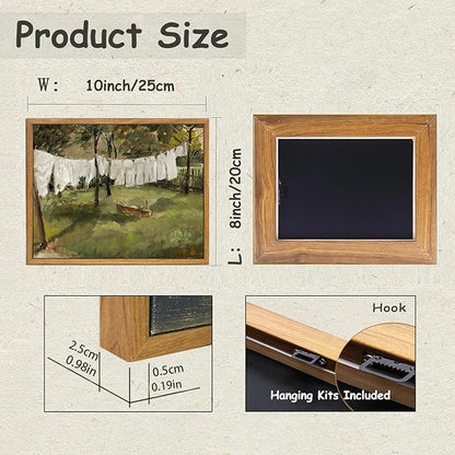 KBKBART Framed Canvas Wall Art Home Decor, Vintage Laundry Room Art Prints Wall Decor, Farmhouse Decor Canvas Oil Painting, Antique Country Landscape Wall Art Prints for Beroom Living Room Bathroom (8"x10")