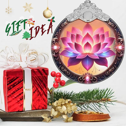 Christmas Ornament - Stained Glass Lotus - Home Decor - Holiday Present Ideas - Gift Exchange - Blooming Lotus