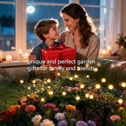 Solar Lights Outdoor Waterproof,4 Pack 32LED Solar Swaying Lights,Firefly Lights for Yard Patio Pathway Decoration,Unique Gardening Gifts for Women Holiday