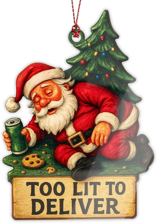 Funny Christmas Ornaments, Funny Gag Gifts, White Elephant Ornament, Raunchy, Hilarious, Unique Ornaments, Suncatcher Effect Window Hanging, Santagag Car Hanging