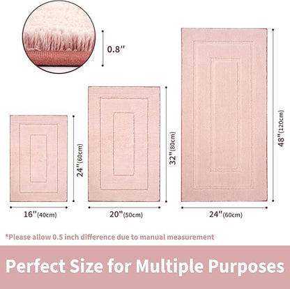 GRANNY SAYS Pink Bathroom Rugs Non Slip Washable, 24"x 48", Soft Bath Mats for Bathroom, Microfiber Shag Rug, Absorbent Bath Floor Mat, Large Bath Rug for Shower, Tub, Bedroom