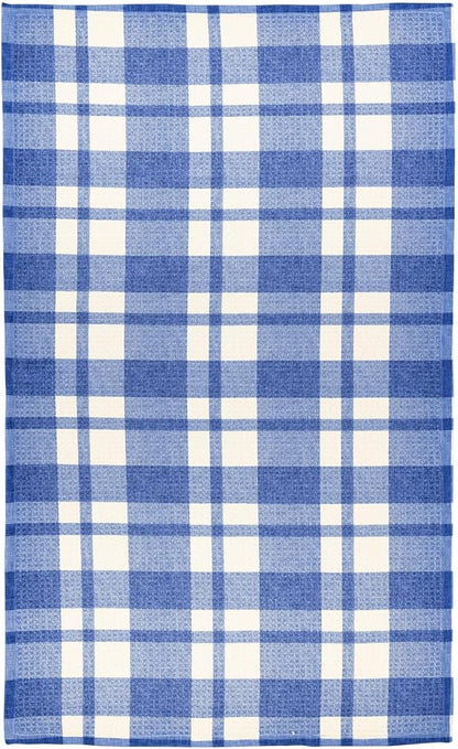 Modern Style Premium Kitchen Tea Towel Super Absorbent Fast Drying Microfiber Denim Plaid