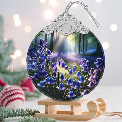 Bluebell Stained Glass Orament - Christmas Ornament - Christmas Decorations for Tree - Holiday Present ldeas - Gift Exchange