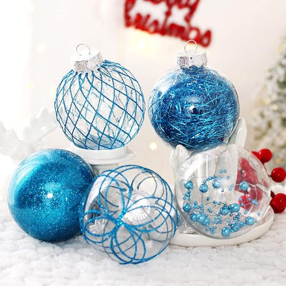 Christmas Ball Ornaments 20ct 3.15" Clear Shatterproof Xmas Ball Decorations Large Christmas Baubles for Christmas Tree Holiday Party Decorations