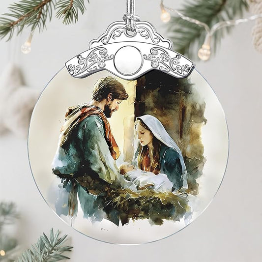 Nativity Christmas Ornament, Religious Ornament, Jesus Mary Joseph, Christian Christmas Decoration, Unique Faith Gift, Religious Gifts, Christian Gifts, Gift Idea
