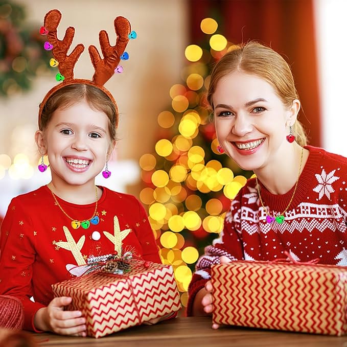 Augshy 120 PCS Jingle Bells for Crafts,3/5 Inch Small Bells for Crafting DIY Christmas Decor Multi-Color Metal Bells for Holiday Tree Decorations Party Jewelry Pet Accessories