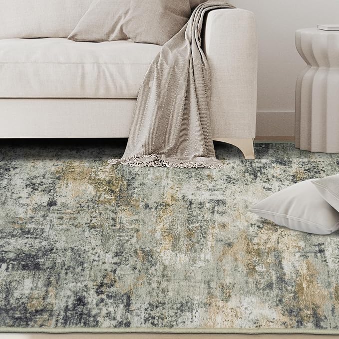 8x10 Area Rugs for Living Room Rug Washable: Abstract Large Rug for Dining Room Bedroom Carpet Non Slip 8 by 10 Indoor Modern Nursery Home Office Multi