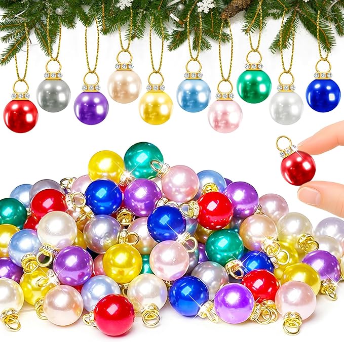 120Pcs Christmas Mini Ball Ornaments,0.6" Glitter Multicolor Christmas Ball,Xmas Tree Hanging Decorations Pendants for Party,Decor,Outdoor,Indoor,DIY,Craft,Holiday Supply,Gift Fillers