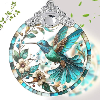 Hummingbird Stained Glass Ornament, Hummingbird Ornaments for Christmas Tree, Holiday and Xmas Presents