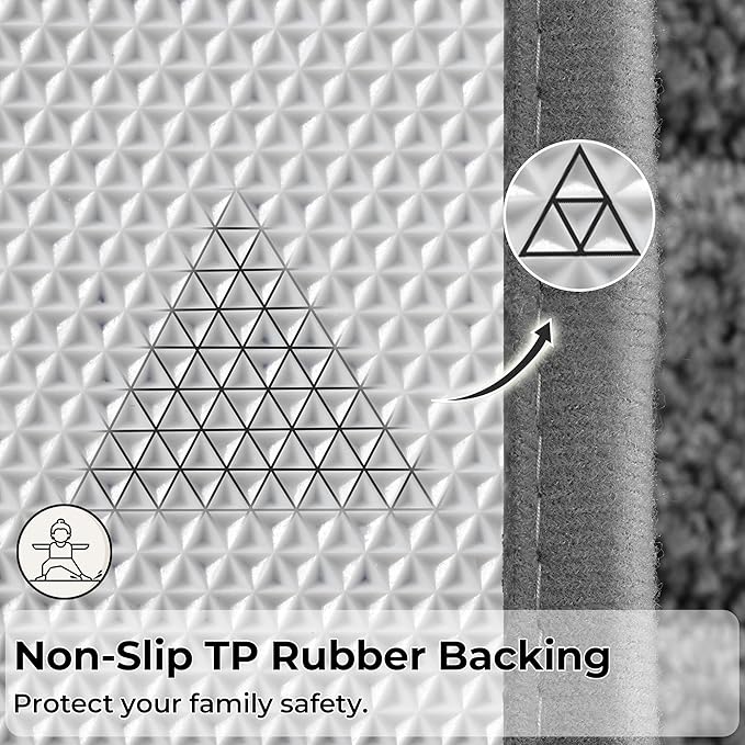 GRANNY SAYS Large Bathroom Rugs Non Slip Washable, 24" x 43", Water Absorbent Bath Mats for Bathroom, Thick Soft Shaggy Bath Rug, Microfiber Shower Room Floor Mat Decor, Deep Gray