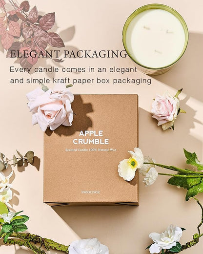 M&SENSE Extra Large Candle Sage Citrus Scented, 3-Wick 35oz 150H Long Lasting, Natural Soy Wax Aromatherapy Fall Winter Candle for Stress Relief, Home Fragrance Housewarming Gifts