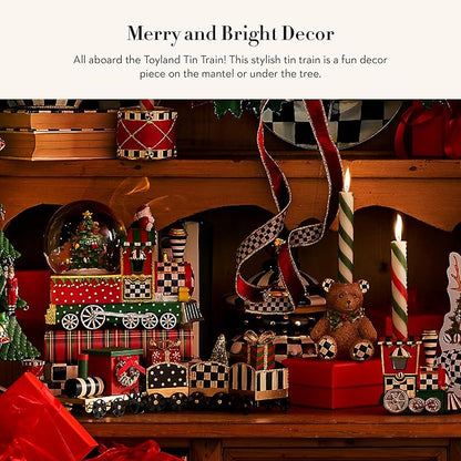 MACKENZIE-CHILDS Toyland Tin Train, Christmas Tabletop Decor, Holiday Train Decor