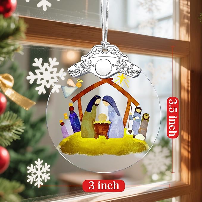 Nativity Ornament | Nativity Scene | Christmas Ornament | Christmas Decoration | Holiday Decor | Religious Gifts | Christian Gifts | Gift Exchange | Gift Idea - Pattern B