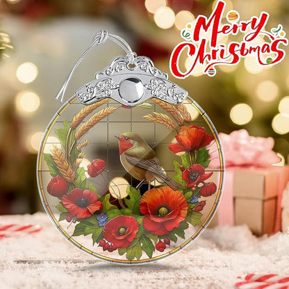 Stained Glass Birds Christmas Ornaments, Birds Christmas Tree Decoration, Hanging Xmas Tree Decor, Gift Idea