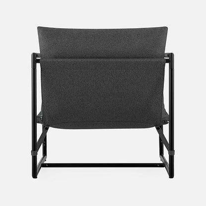 ZINUS Aidan Sling Accent Chair, Metal Framed Armchair with Shredded Foam Cushioning, Dark Grey