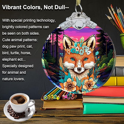 Fox Christmas Ornament Crystal Glass 3"- Fox Gifts for Women Men Hanging Decorations - Fox Christmas Tree Ornaments Christmas Decor - Xmas Gift for Fox Lovers