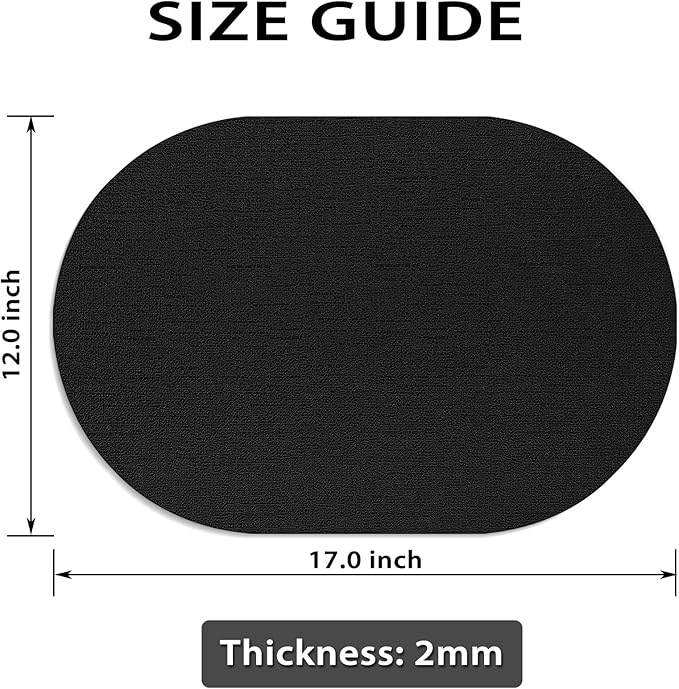 Placemats for Dining Table Set of 4 Non-Slip, Heat Resistant Leather Placemat Double Layer, Waterproof Table Mats Easy to Clean for Kitchen Dining Room Coffee Office Table, Black