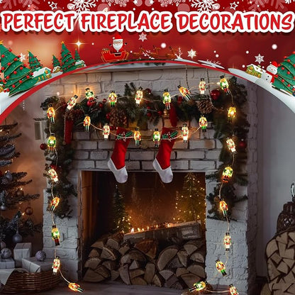 Coquimbo Christmas Decorations Indoor 10FT 30 LED Nutcracker String Lights Cute Fairy Lights Indoor Outdoor for New Year Party, Fireplace, Window, Front Door