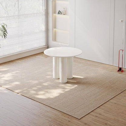 39.37in Round Dining Table for 4 to 8 People,Single Kitchen Table Dining Room Table,Cream White Dinner Table for Kitchen,Minilist Center Coffee Table for Living Room.