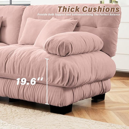 SoarFlash Velvet Sectional Middle Position Sofa, Pink