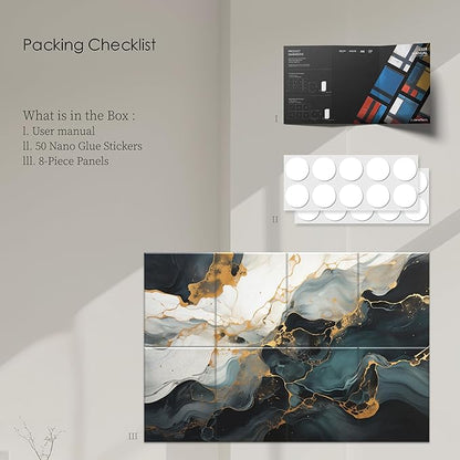 8-Pack Acoustical Wall Panels 48x32 Inches Acoustic Panels Sound Absorbing Decorative Sound Dampening Panels for Studios, Offices, Theaters, Adhesive Included