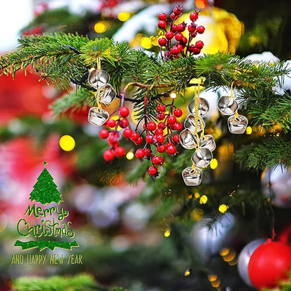 Augshy 200 Pieces Jingle Bells 3/5Inch Craft Bell Bulk for Christmas Home and Pet Decorations Xmas Decor Party Favors Supplies (Silver)