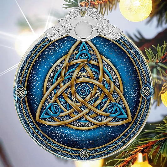 Celtic Knot Stained Glass Ornament - Hanging Ornaments for Christmas Tree, Christmas Ornaments Xmas Decorations, Holiday Keepsake Present Exchange Ideas