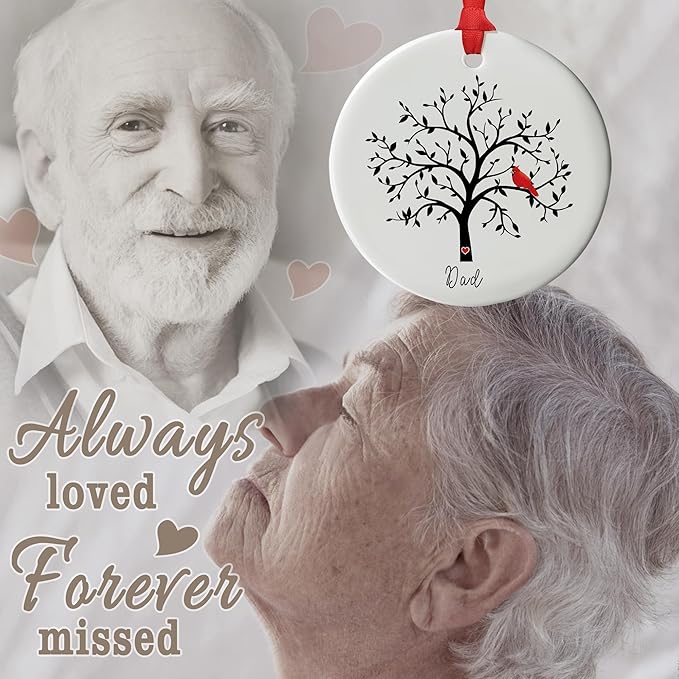 Memorial Cardinal Ornament Gift, Sympathy Gifts for Loss of Dad, in Loving Memory of Dad, Memorial Christmas Ornament Dad, Bereavement Gift, Loved One in Heaven
