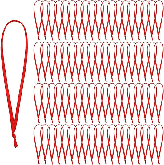 JUNEBRUSHS 300Pcs Christmas Ornament Hangers, Hand Tied String Ties Ornament Loops Thin Red Ribbon for Ornaments Christmas Tree Hanging Decorations (Red)