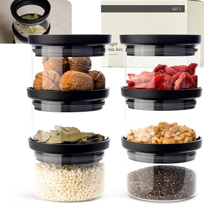 KIVY Glass Jars (12oz * 6)