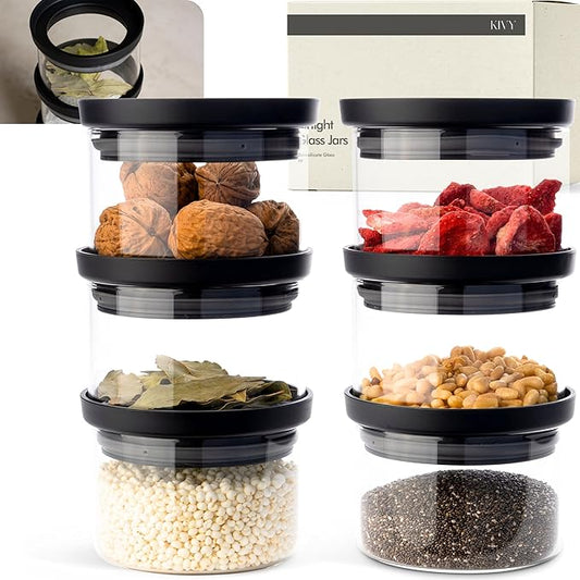 KIVY Glass Jars (12oz * 6)