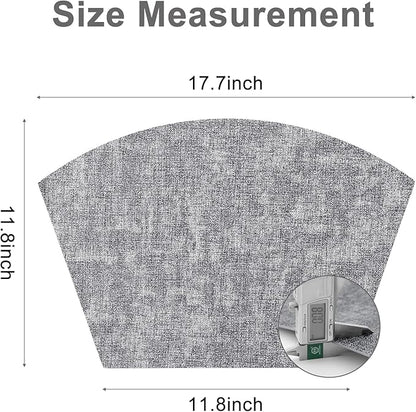 Homaxy Round Table Placemats Set of 6, Washable Wedge Shaped Faux Leather Table Mats, Wipeable Kitchen Dinner Place Mats for Indoor Outdoor, Black & White