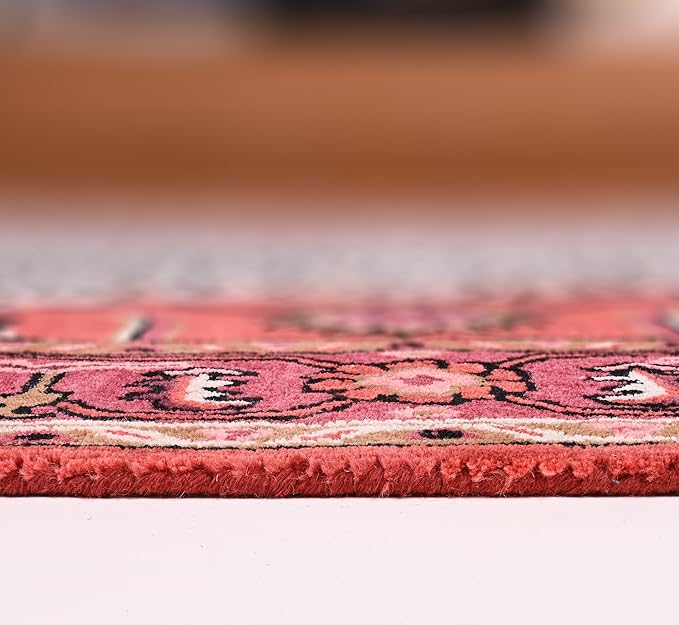 Handmade Leopard Wool Area Rug with Traditional Oushak Motif – Exquisite Animal Print Cheetah Rugs for Living Room, Bedroom | Plush Texture, Vintage Style, Thick & Durable Carpet (Rust, 4' x 6')