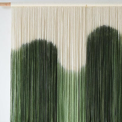 IOWER Large Macrame Wall Hanging Boho Wall Art Green Fiber Dip-Dyed Handmade Macrame Cord for Headboard Bedroom Living Room Fireplace 57" W x 39" L