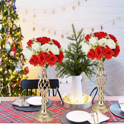 12 Pcs Metal Flower Arrangement Stand, 20 Inch Tall Metal Candle Holders Bulk for Wedding Table Decor & Party Home Decor