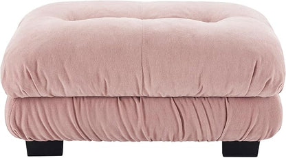 SoarFlash Velvet Sectional Sofa Ottoman, Pink