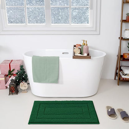 GRANNY SAYS Green Bathroom Rugs Non Slip, 20" x 32", Bath Rugs for Bathroom, Small Bath Rug Washable，Absorbent Bath Mats for Floor, Microfiber Bath Mat for Tub, Absorbent Shower Rugs