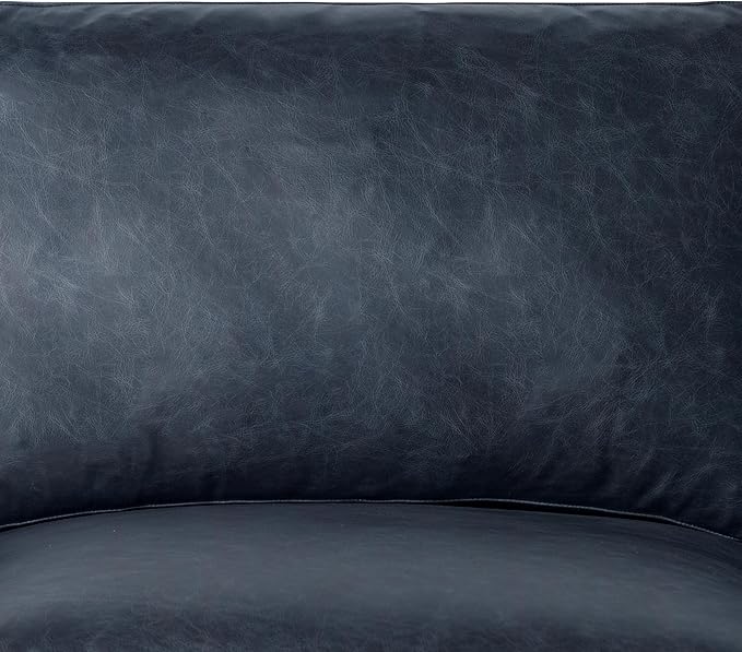 POLY & BARK Sorrento Leather Couch - 86 Inch Sofa - Full-Grain Leather Sofa for Living Room with Feather Down Topper - Living Room Couch - Pure Aniline Vintage Italian Leather in Nightfall Blue