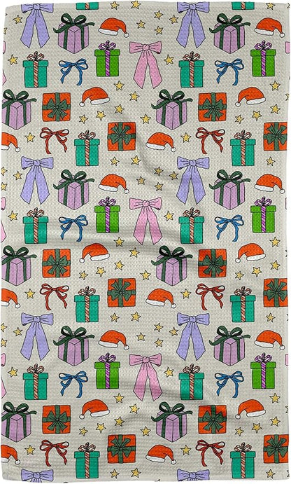 GEOMETRY Christmas Kitchen Towels Quick Dry Microfiber Premium Towel Wrapped Up 1 Pack